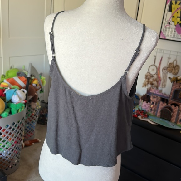 Cute grey summer crop top BRAND NEW size S - Picture 3 of 5